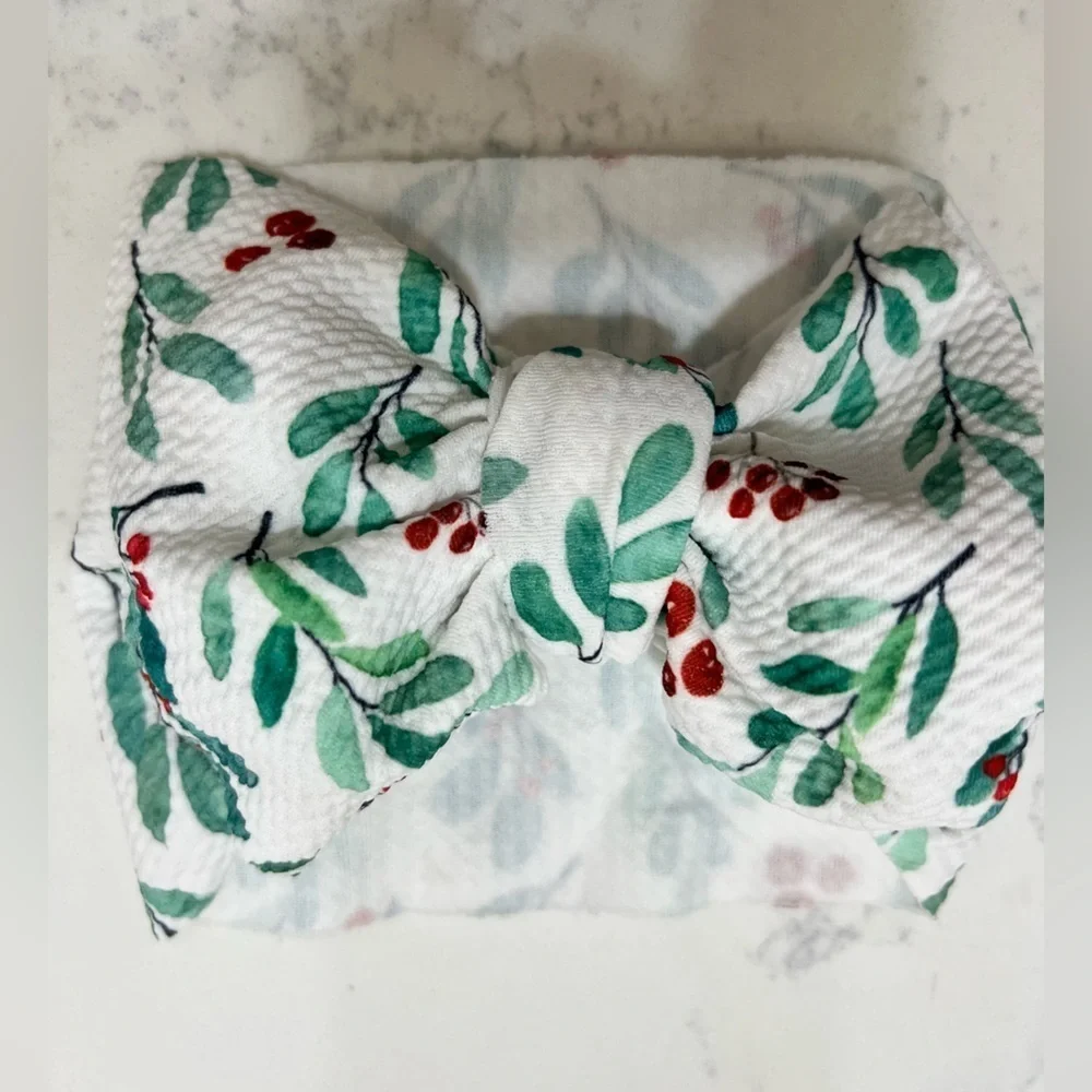 Festive Holiday Bow Headbands. Set of 5